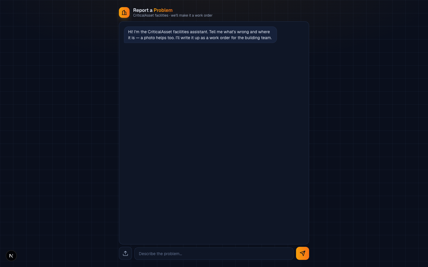 Web intake — Start a New Request (/report)
